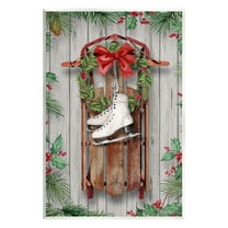 Stupell Industries Winter Ice Skates & Sled Holiday Painting Unframed Art Print Wall Art, 10 x 15