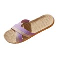thumbnail image 3 of Mostsola Slides for Women Dressy Flats Summer Slip on Raffia Beach Shoes Open Toe Slippers, 3 of 5
