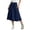 Navy, variant on ZToonmas Girls' 5-15Y Solid Color A-Line Midi Skirt Elastic Waist Flared Skirt with Bow Kids' Casual and Sports Skirt