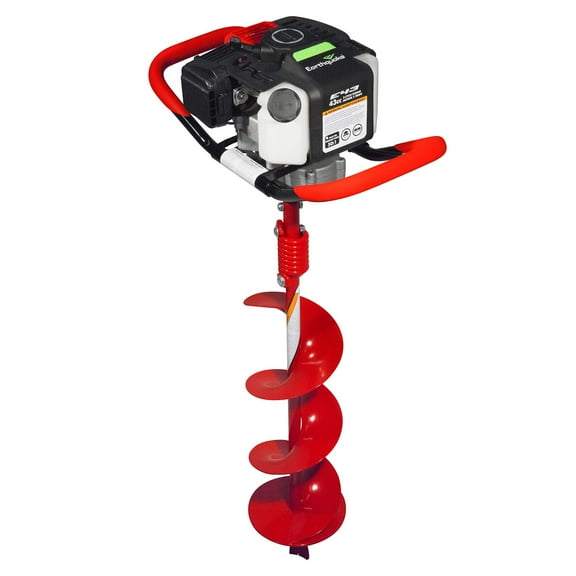 Earthquake E43 1-Person Earth Auger Powerhead, 43cc 2-Cycle Viper Engine, 30:1 Transmission, 5 Year Limited Warranty, Red or Black Auger Bit