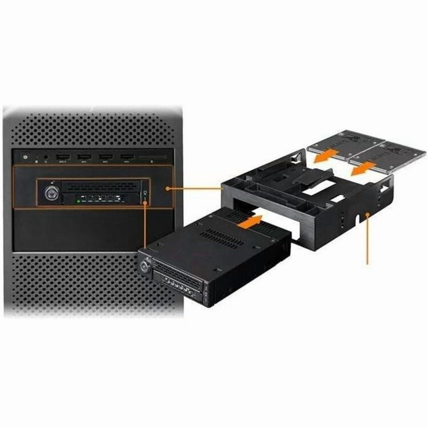 Icy Dock ToughArmor MB833MK-B V2 Drive Enclosure for 3.5" M.2, PCI Express NVMe 4.0 - SFF-8654 SlimSAS Host Interface Internal - Black (mb833mk-bv2)