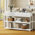 thumbnail image 7 of Satifur 47" Entryway Table with 4 Fabric Drawers, Console Table Metal Frame Sofa Table with 2 Shelves for Living Room and Hallway, White, 7 of 7