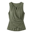 thumbnail image 5 of hotojiny Linen Tops for Women Slim Fit Sleeveless V Neck Tee Shirts Warp Vacation Fashion Clothes Summer Trendy, 5 of 7