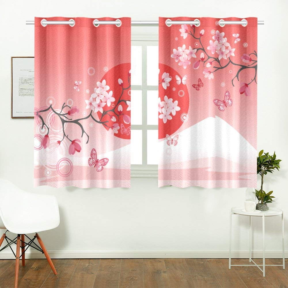 CADecor Japanese Sakura Cherry Blossom Window Treatment Panel