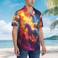 thumbnail image 3 of JUNZAN Dreamy Night Sky White Horse Pattern Hawaiian Shirt for Men,Summer Beach Casual Short Sleeve Button Down Shirts-XX-Large, 3 of 5