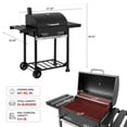 thumbnail image 4 of Royal Gourmet CD1824ET 24-Inch Movable Charcoal BBQ Grill with Foldable Side Shelves, Temperature-Controlled, 4 of 14