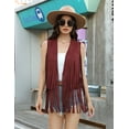 thumbnail image 6 of Yesfashion Women's Fringe Vest 70s Hippie Sleeveless Tassel Long Cardigan Jacket Cowgirl Western Tops, 6 of 9