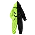 thumbnail image 2 of Green Women's Onesie Pajamas Plush Cosplay Pumpkin One Piece Pajs Polyester Pumpkin Onesie Adult Zip Up Hooded Pajamas 2026 Cosplay Party Pjs Costume Unisex Woman Men M, 2 of 5