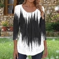 thumbnail image 5 of JTZGDY Flowy Tunic Shirts for Women Dressy Casual Floral/Tie Dye Gradient/Color Block Print Ruched Pleated 3/4 Sleeve Crew Neck Pullover Tops Trendy Cozy Blouses Black#02 S, 5 of 7