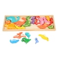 thumbnail image 1 of Rompecabezas de dinosaurios de madera reducción del aburrimiento bloques de 20 piezas rompecabezas educativos de madera para niños mayores de 3 años ANGGREK  Otros, 1 of 8