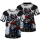 thumbnail image 3 of Camiseta con cuello redondo y estampado 3D para hombre, pantalón corto informal de manga corta, jersey de gran tamaño, ropa de calle a la moda para hombre, 3 of 4