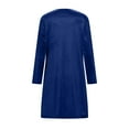 thumbnail image 5 of Ygbgbb Velvet Dress for Women Long Sleeve Keyhole-Accent Round Neck Flowy Dresses Fashion Elegant Holiday Party Cocktail Midi Dress Navy S, 5 of 8