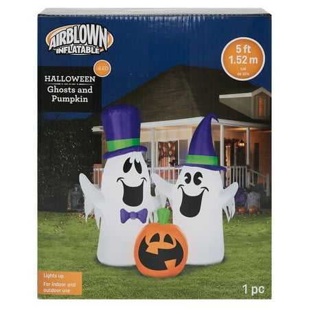 Halloween Airblown Inflatable 5ft. Ghosts and Pumpkin Scene by Gemmy