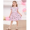 thumbnail image 5 of Lanbubble Toddler Girls Dress Summer Casual Sundress Ruffle Flutter Sleeveless Dinosaur Dresses 5-6 Years, 5 of 6
