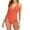 Orange, variant on Ashirexll One Piece Swimsuit Women Fashion Casual Polka Dots Waist Control Slim V-Neck Summer Bikinis