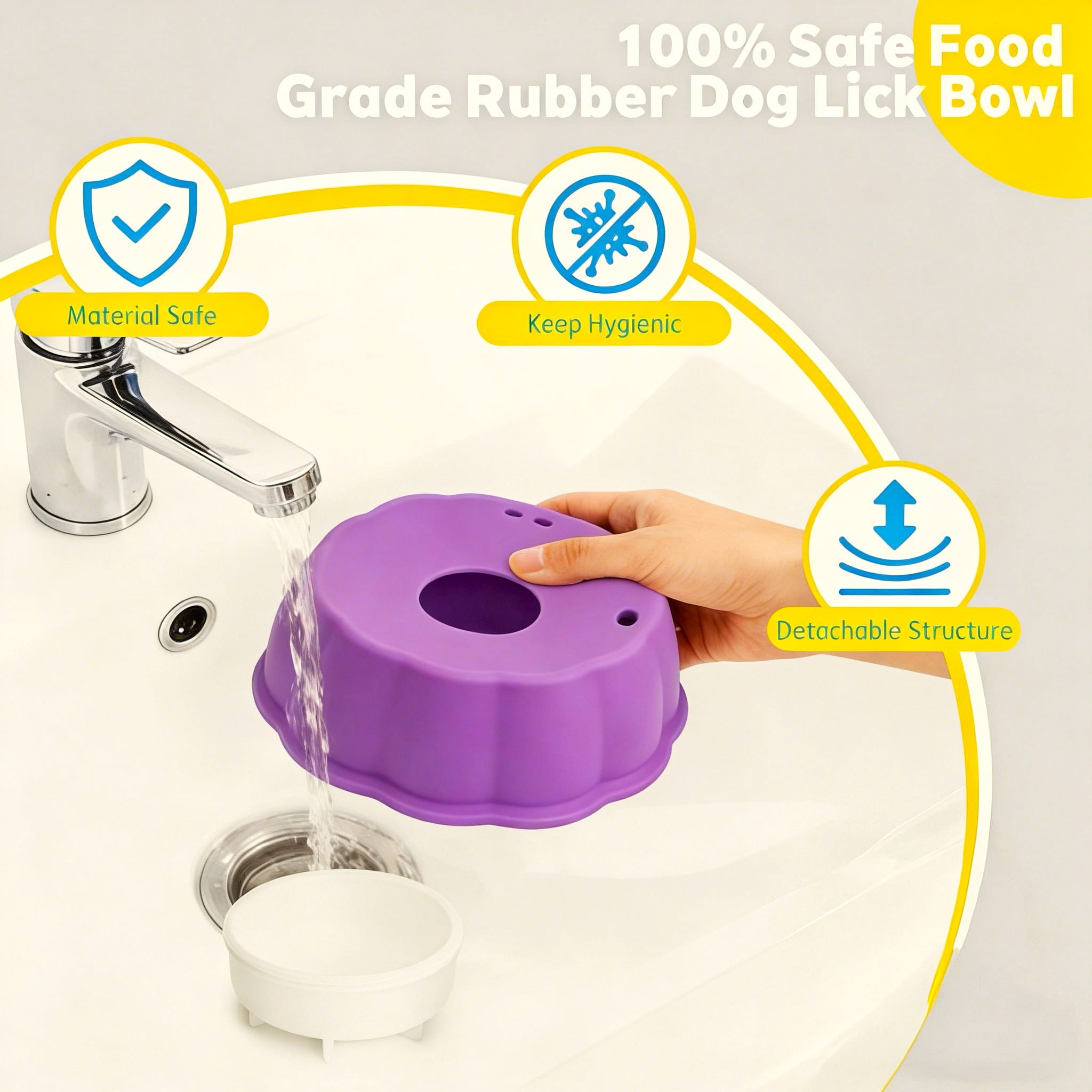 Dog Slow Feeder, Wet Food Liquid Treat Bowl, Anti-Slip Stable Bone Broth Dog Lick Bowl for All Breeds