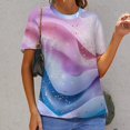 thumbnail image 6 of Purple Blue And Gold Wave Women's T-Shirt Short Sleeve T Shirts Tops Tee Ladies Loose T, 6 of 6