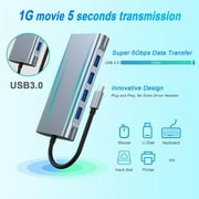 Duomigo 11-in-1 USB-C Hub Adapter with 4K HDTV, VGA, Type C PD, USB 3.0, RJ45 Ethernet, SD/TF Card Reader, 3.5mm Aux - Docking Station for MacBook Pro/Air