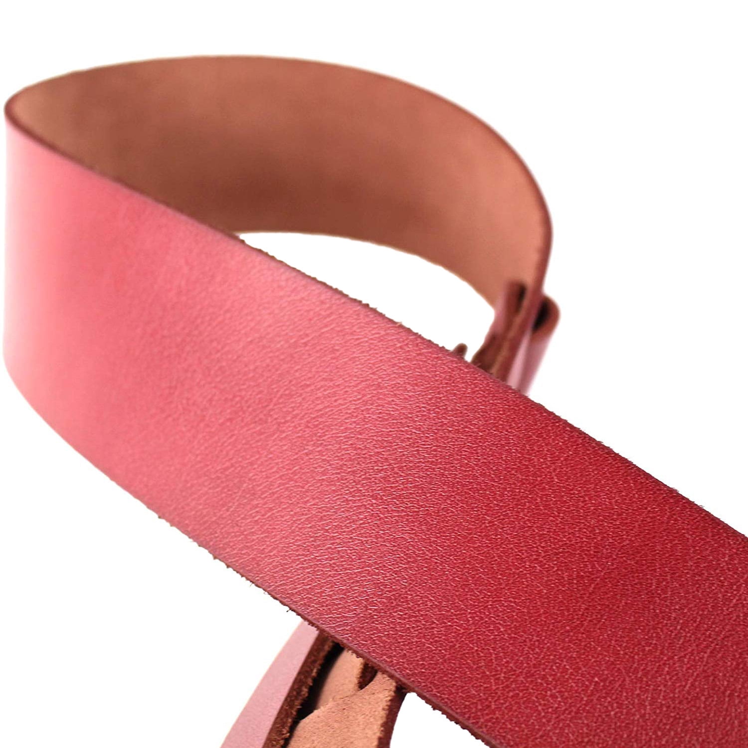 Walker & Williams SL-117 Red Chestnut Full Grain Soft Italian Leather Natural Finish Guitar Strap
