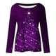 thumbnail image 4 of Camisas de Navidad Para Mujer Tops de Cuello Redondo Blusa de Manga Larga Con Estampado de Árbol de Moda Odeerbi  ODB194468, 4 of 5