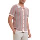 thumbnail image 5 of CAMISETA POLO DE PUNTO A RAYAS CHIC INSPIRADA PARA HOMBRES, MANGAS CORTAS, CON BOTONES, CAMISETAS POLO JACQUARD 2XL CAQUI, 5 of 6