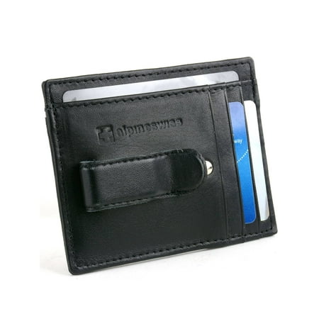 Alpine Swiss Alpine Swiss Mens Leather Wallet Money Clip - 