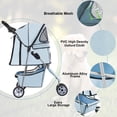 thumbnail image 5 of BestPet 3 Wheels Pet Stroller Dog Cat Stroller Folding Carrier Waterproof with Cup Holder (Light Blue), 5 of 7