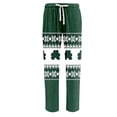 thumbnail image 4 of Domuza Mens St Patricks Day Pajamas Pants Shamrock Printed Drawstring Stretch Waist Pjs Trousers Soft Loose Fit Lounge Sleepwear with Pockets Turquoise L, 4 of 5