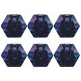 thumbnail image 2 of Gaeub Starry Sky Meditating Chimpanzees Print 6 Pcs Leather Coasters for Drinks ,Drink Coasters Sets,Drink Table Cup Coasters for Living Room Kitchen Coffee Decor,Hexagon, 2 of 7