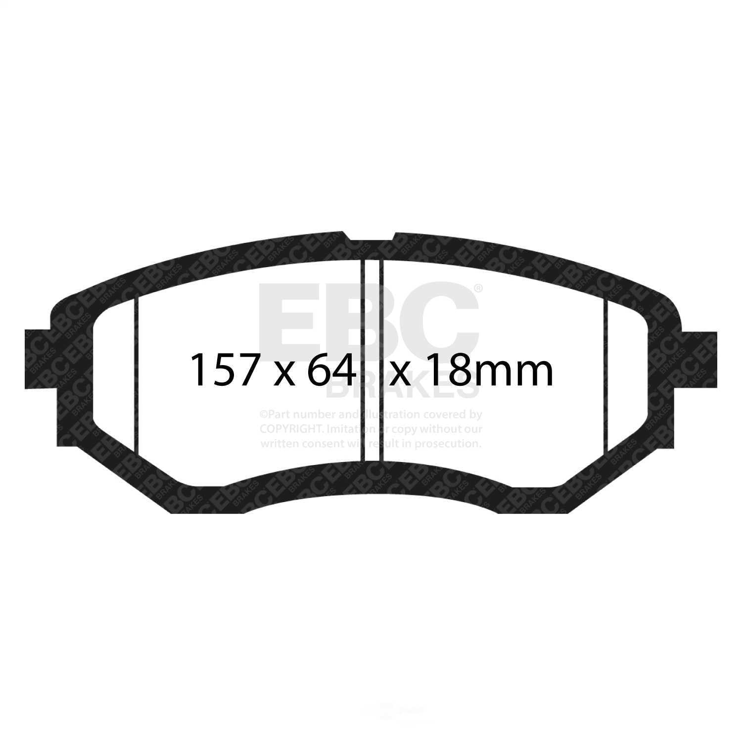 EBC Brakes DP21583 Greenstuff 2000 Series Sport Brake Pads, FMSI Pad No. D1078 Vented 293mm Dia