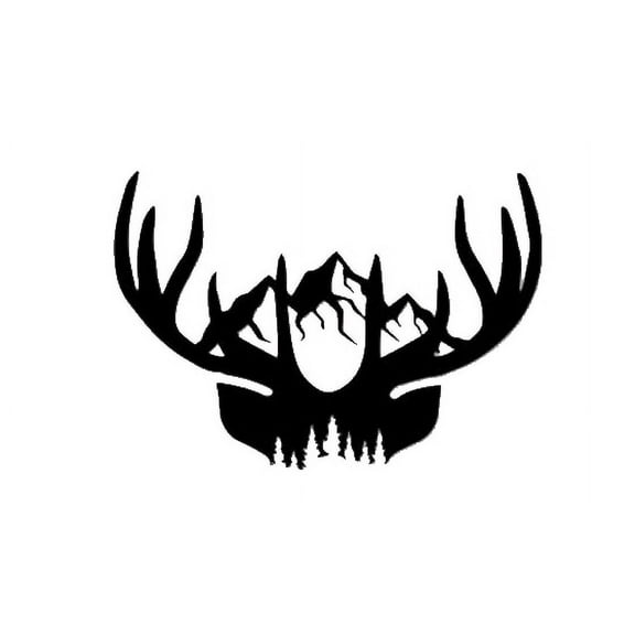 Deer Antler Mountains - Metal Wall Art