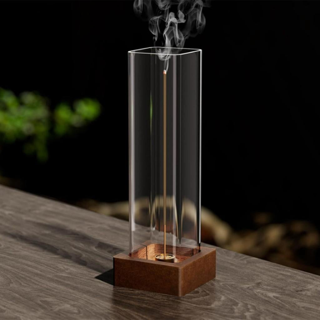 Elegant Incenses Stick Holder with Removable Glass Ashes Catcher Tray for Living Room and Bedrooms Home Relaxation