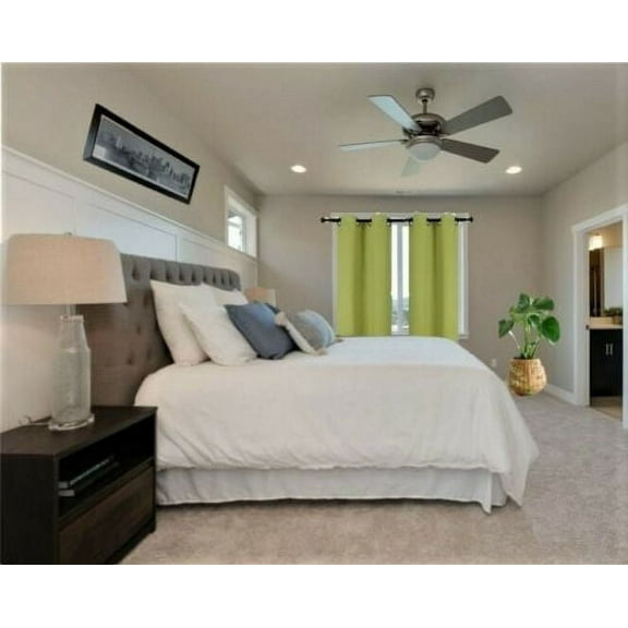 Window Short Panels Thermal Insulated with Grommet Blackout Curtains Drapes For Bedroom, Kitchen, Living Room 2 Panels 28 inch wide X 54 inch length , Lime back side same color as infront