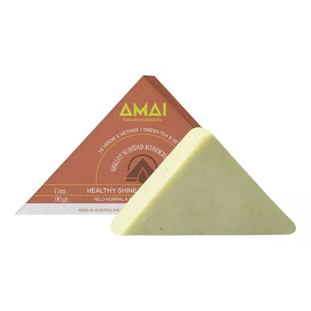 AMAI Acondicionador Brillo & Suavidad en Barra | Té Verde & Vetiver