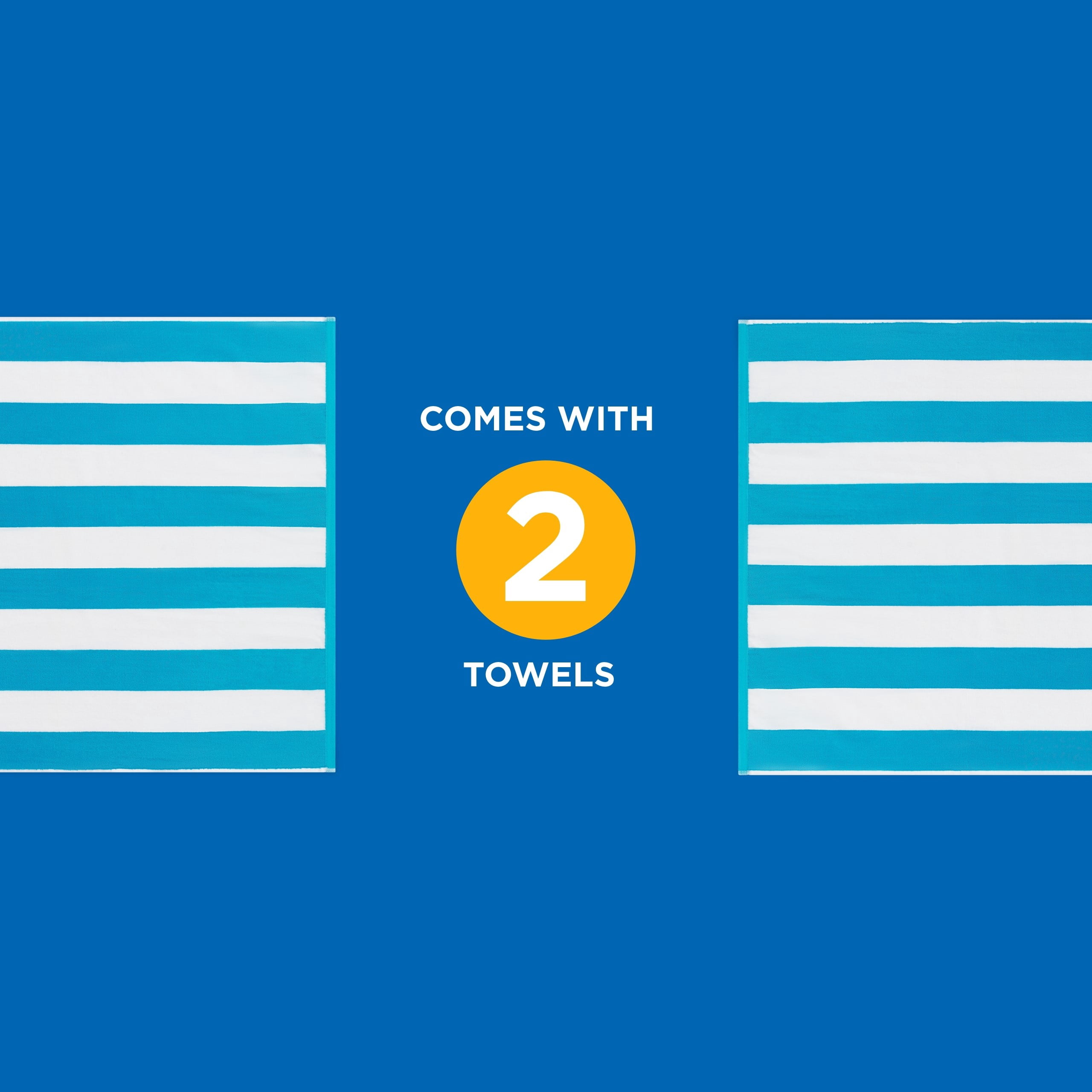 Ben Kaufman Joey Velour Striped Towel - Oversized & Absorbent Striped Beach Towels - Colorful Yarn Dye Stripe Cotton Towel for Swimming & More - Lightweight & Soft Swim Towels - Turquoise, 2 Pack