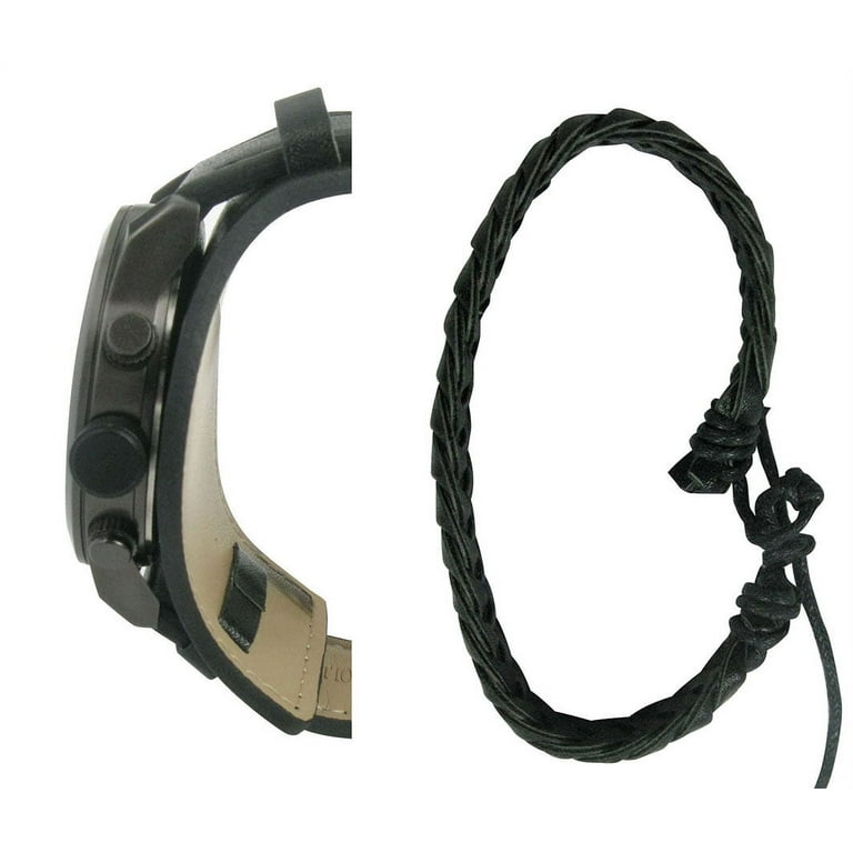 George Men's Analog Cuff Wristwatch with Bracelet Accessory