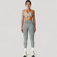 thumbnail image 4 of Women's Seamless Ribbed High Waist Full Length Leggings with Compression Fit - Small, Gray, 4 of 7