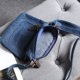 thumbnail image 2 of Bolso de mezclilla informal Bolso bandolera retro Bolso de hombro de color sólido Bolso de almacenamiento cuadrado con cremallera para mujeres Señoras, 2 of 5