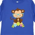 thumbnail image 4 of Inktastic Hipster Monkey, Monkey with Glasses, Flowers Boys or Girls Long Sleeve Toddler T-Shirt, 4 of 5
