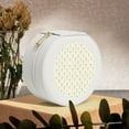 thumbnail image 6 of Naloa White And Gold Geometry Round Jewelry Box, Travel Jewelry Organizer, 3.9 x 3.9 x 2in Jewelry Storage Box for Women-White, 6 of 7