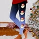 thumbnail image 1 of MKLEKYY Leggings deportivos para mujer, leggings de entrenamiento, pantalones con estampado navideño de bloques de color, leggings elásticos suaves 2486, 1 of 4