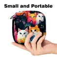 thumbnail image 2 of Sanitary Napkin Storage Bag, Zipper Menstrual Cup Pouch Feminine Menstruation First Period Pads Holder for Girls Women Ladies, Cat, 2 of 7