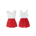 thumbnail image 3 of Aojekbee Baby Girls Summer 2 Piece Outfits Dot Print Mesh Sleeveless Tank Tops and Elastic Shorts Set Fashion Cute Clothes, 3 of 10