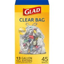 Tall Kitchen Drawstring Garbage Bags   Clear Trash Bags - 13gal/45ct