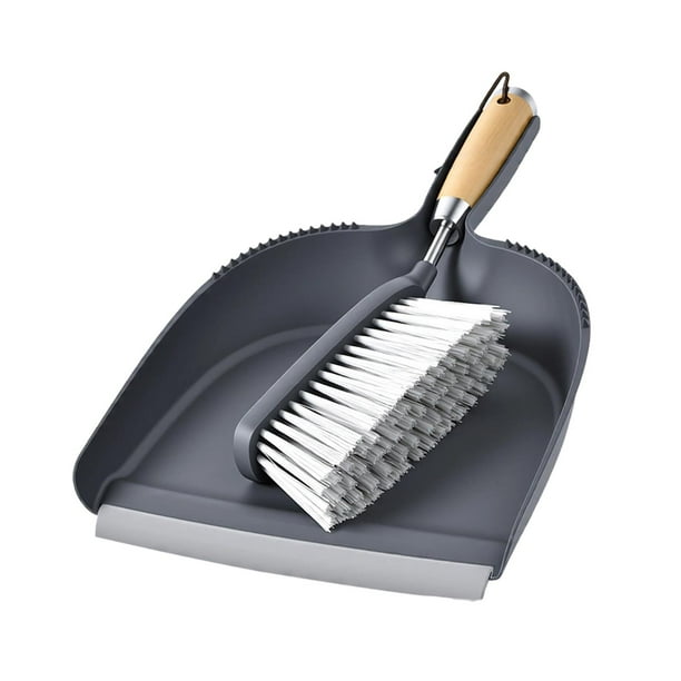 Recogedor Mini con Cepillo y Escoba Manual para Limpieza de Escritorio Mango de Bambú Antideslizante Cerdas Suaves Función Colgante Adecuado para