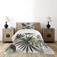 thumbnail image 4 of Ambesonne Green Quilted Bedspread Set 2 Pcs, Exotics Scenario of Leaves, Twin Size, Teal Pale Khaki Fawn, 4 of 4