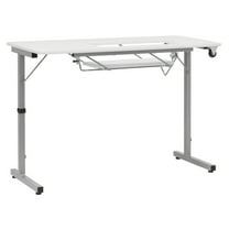 Sew Ready Adjustable Positioning Multifunction Sewing Table, Silver White