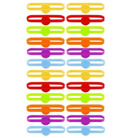 

6 Colors Wine Glass Marker Belts Set of 24/36 Chalk Marker for Champagne Bottle Cocktail 24Pcs 8.5x2cm