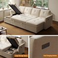 thumbnail image 6 of Akaber 106" Oversized Pull Out Couch Bed, Sleeper Sofa Bed for Living Room with Double Storage Chaise, USB Charging, 6 of 8