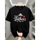 thumbnail image 2 of Camiseta gráfica del Día del Padre para hombre - Camiseta informal negra de cuello redondo y manga corta con estampado "Feliz Día del Padre", algodón suave y transpirable para actividades al aire libr, 2 of 7
